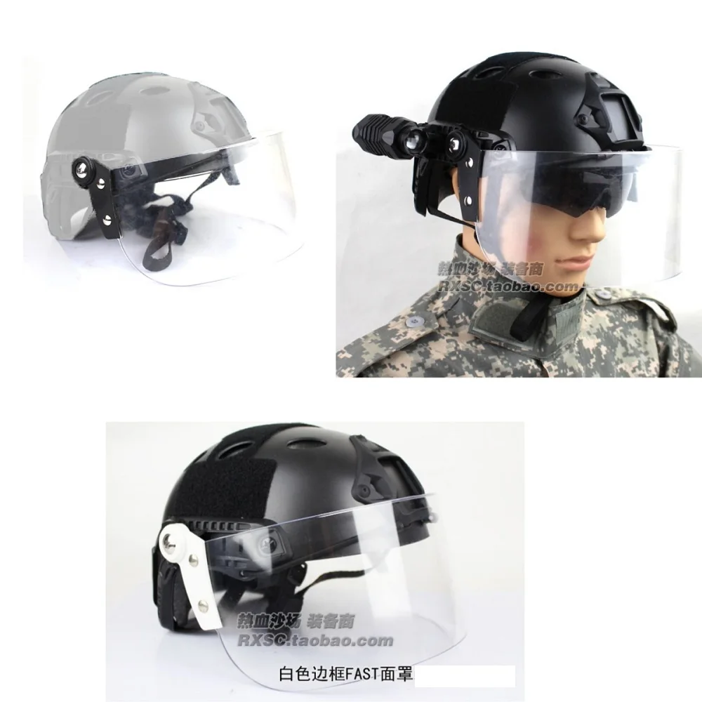 Outdoor  Airsoft Tactics FAST Helmet Special Transparent Windproof Lens Protective Mask Ballistic Helmet CS Hunting  Protective