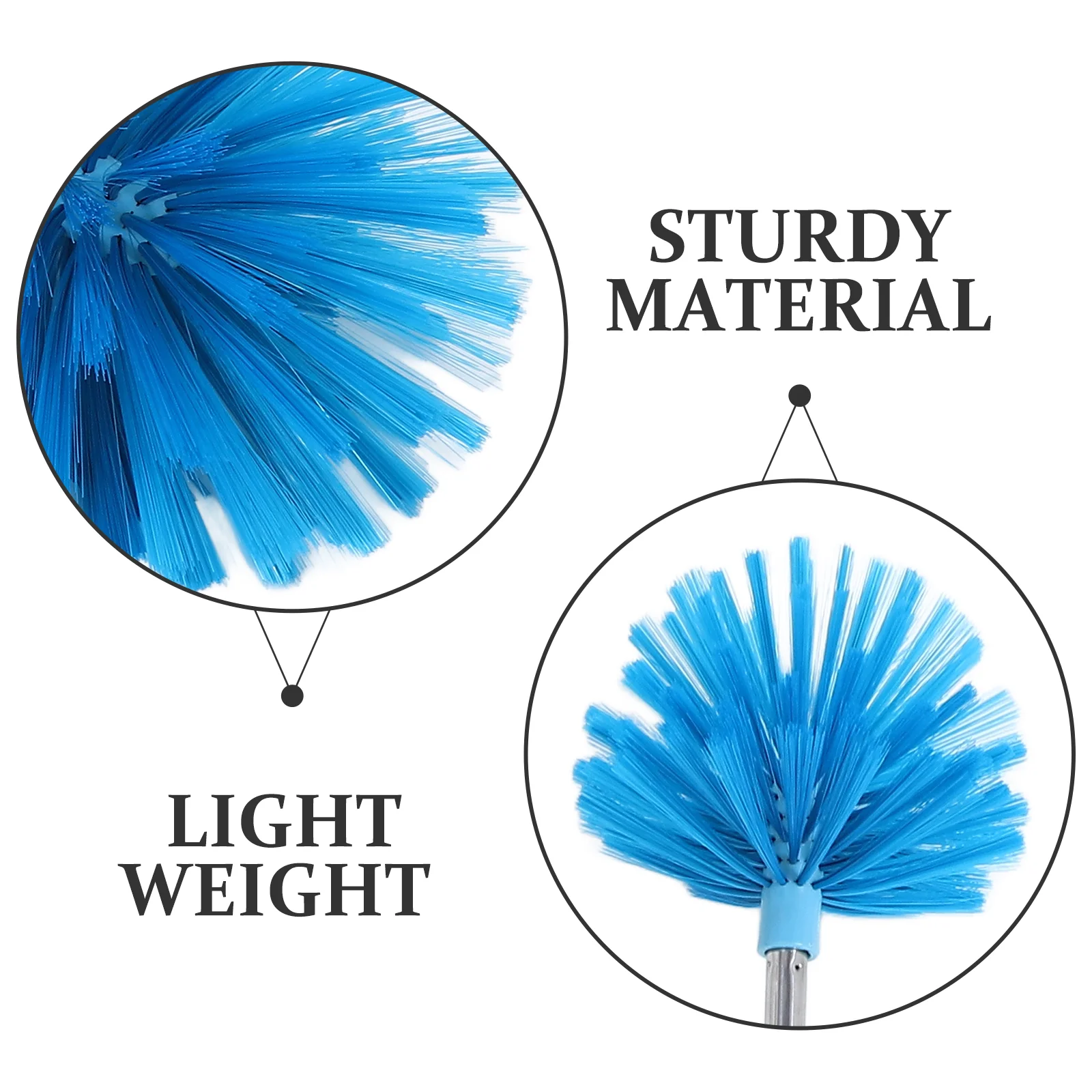 Cepillo telescópico para polvo, plumero de telaraña con poste de extensión, ventilador de cabeza para techo, extensor de acero inoxidable
