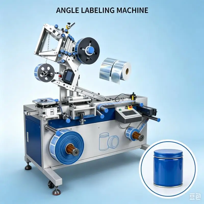 Heavy Duty Labeling Machine Automatic Sticker Applicator Intelligent Control System For Bottle Jar Container Production