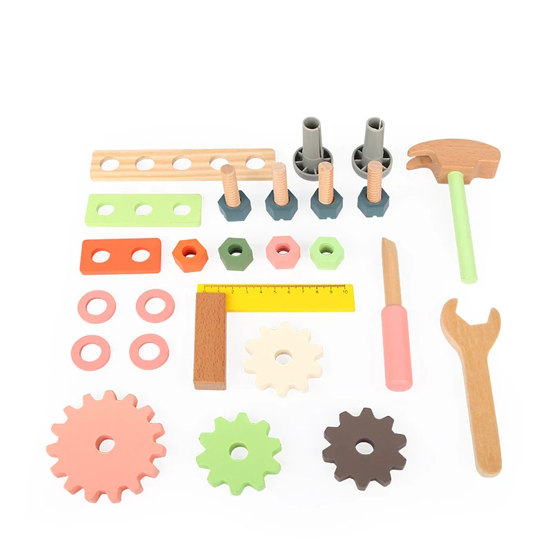 Children's Wooden Simulation Repair Tool Table Multi-functional Nut Disassembly Assembly Playhouse Educational Montessori Toys
