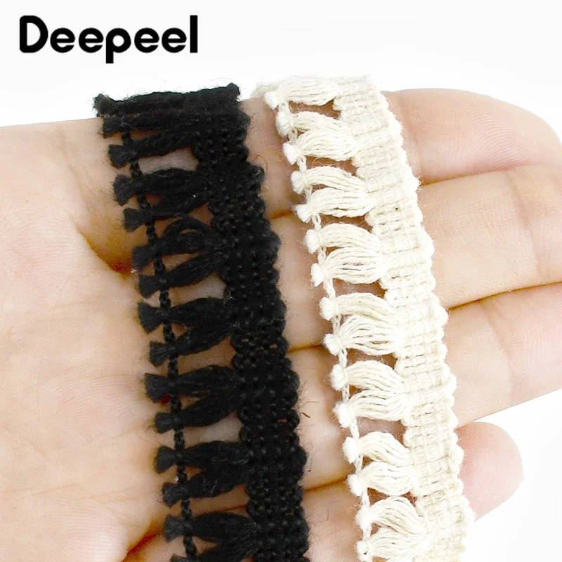 Frange di nappe di cotone nastri di pizzo per tende divano vestiti decorazione HomeTextile accessori per cucire 5/10/20 metri 18mm