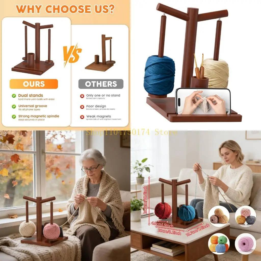 

Yarn Organizers Featuring Phone Holder Double Spindles Systems For Efficient Craft Storage And Tutorial Viewing top sale