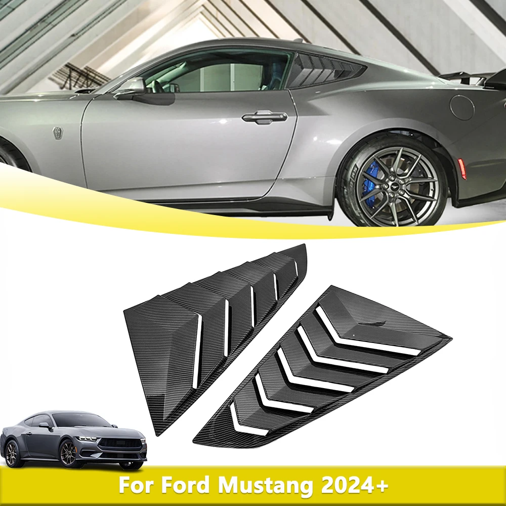

Quarter Window Cover Trim for Ford Mustang 2024 2025 Car Side Window Blind Shutter Shades Decorative Panel Accessories ABS