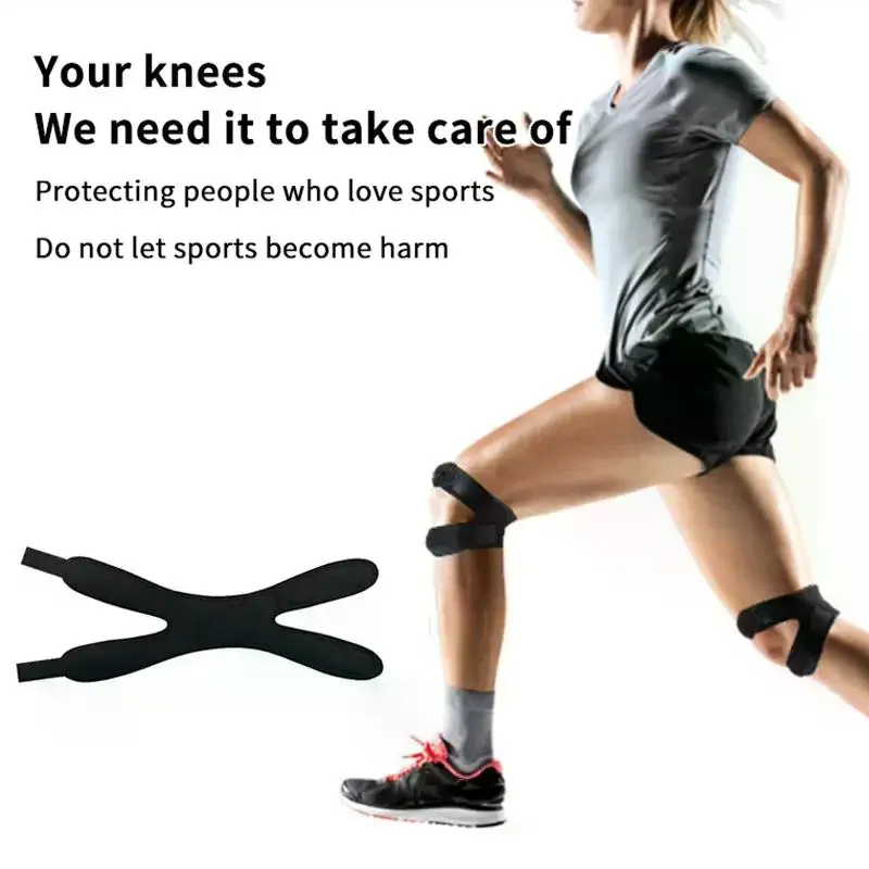 Adjustable  Knee Support Sports Double Strap Pain Relief Brace for Fitness Basketball Tennis 1 PCS