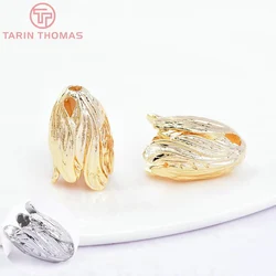 (3204) 6PCS 16MM 24K Gold Color Brass Bead Caps High Quality Diy Jewelry Findings Accessories Wholesales