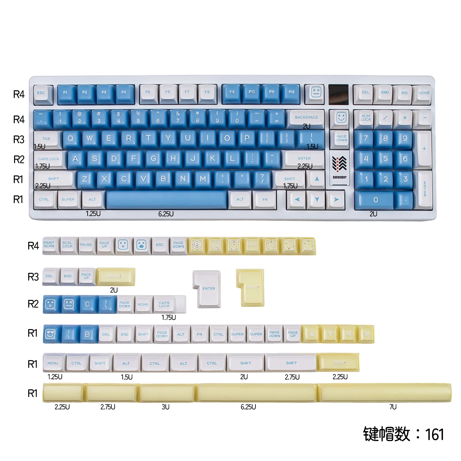 ملح البحر الآيس كريم PBT أغطية المفاتيح للوحة المفاتيح الميكانيكية SA الملف الشخصي Keycap مخصص لقطة مزدوجة 161 مفاتيح قبعات لمفاتيح MX #6