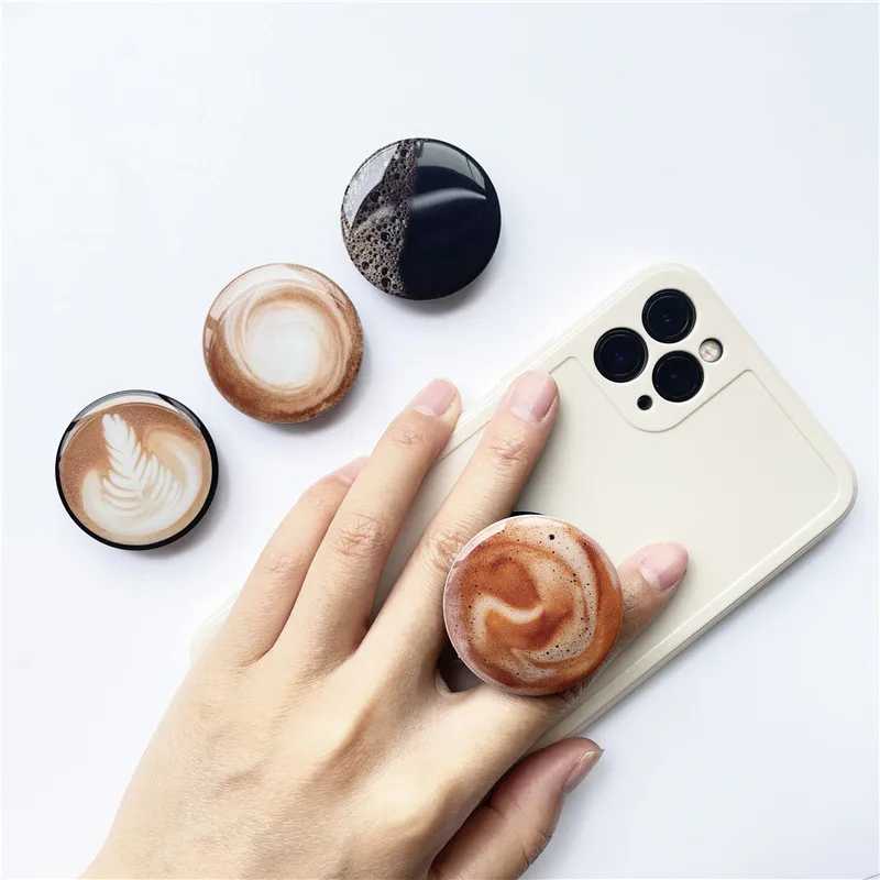 

Hot Coffee Mobile Phone Holder Expanding Mount Socket Fold Smartphones Pocket Desktop Bracket Phone Stand Holder