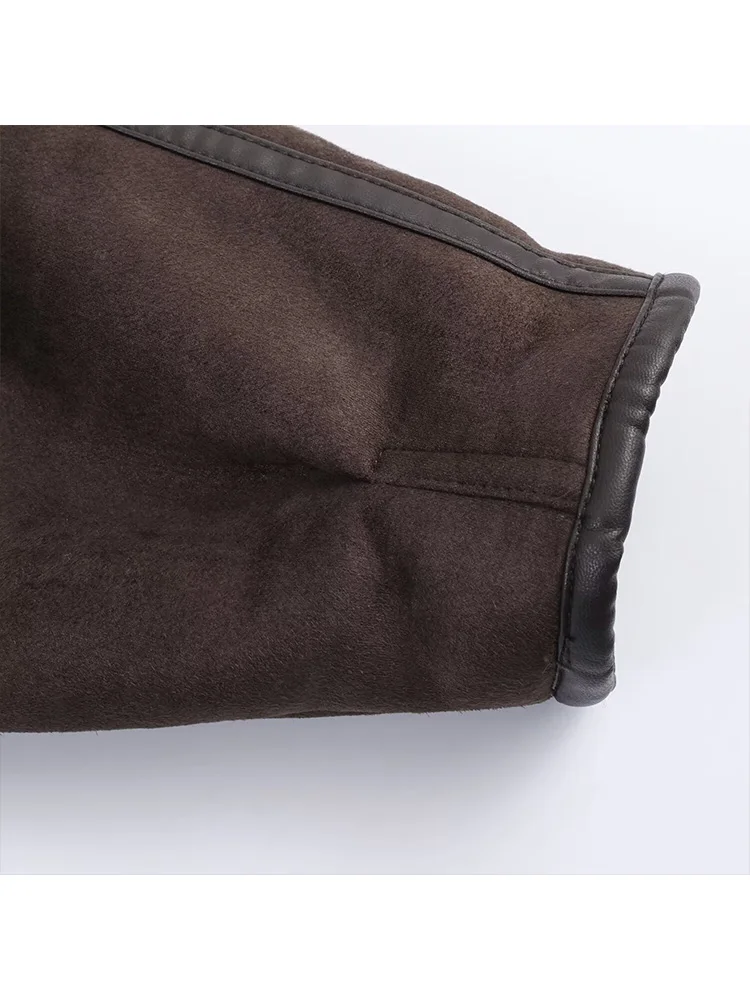 HH Dames Omkeerbare Jas Opstaande Kraag Lange Mouwen Zak Asymmetrische Rits Jas Damesmode Casual Slanke Winter Korte Jas