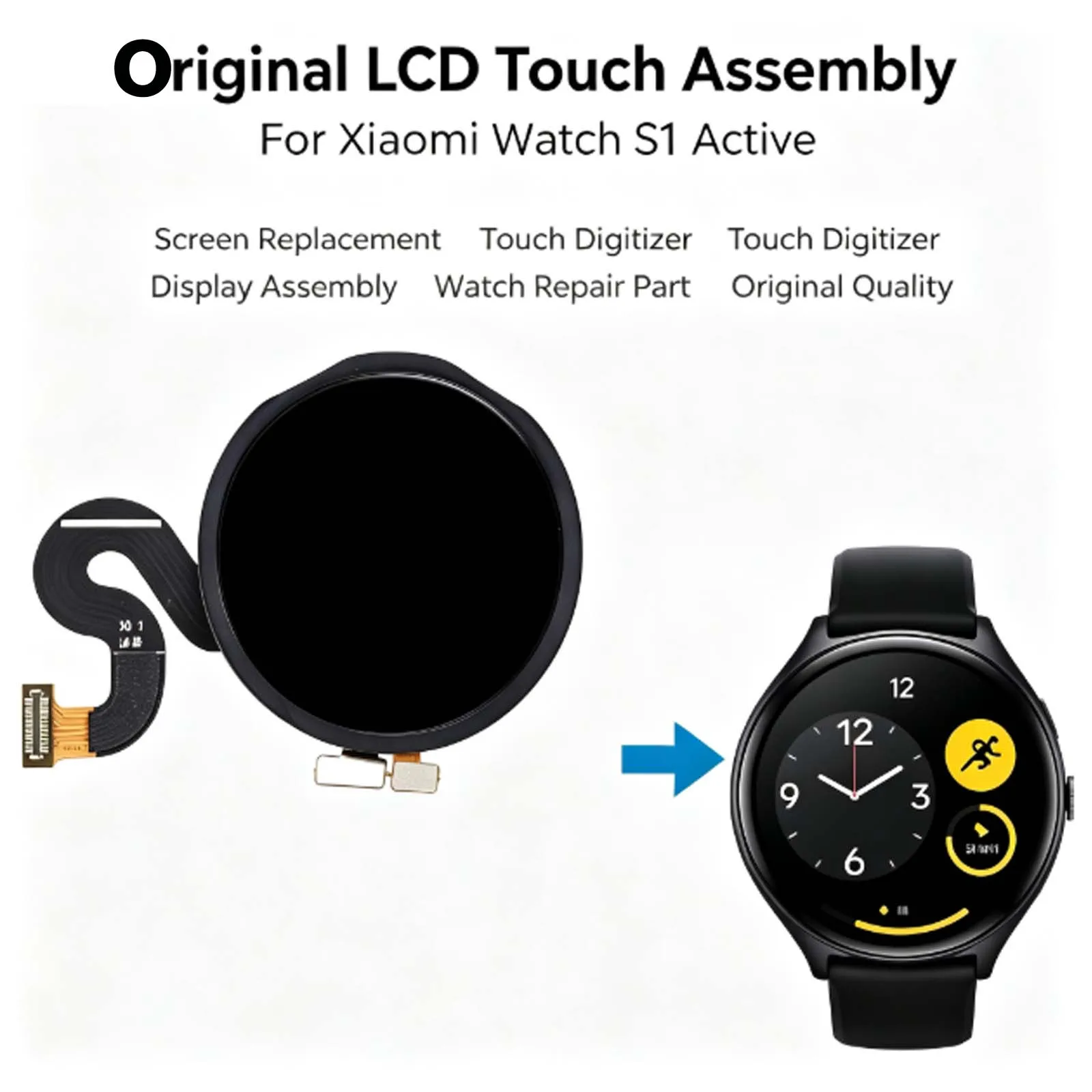 AMOLED LCD Screen 1.43 inch Display for Xiaomi Watch S1 Active with Digitizer Full Assembly Watch Repair Spare Part