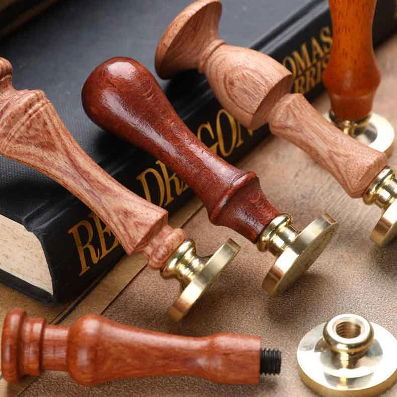 レトロな梨の木製ハンドルワックスシールスタンプハンドル木製ハンドルワックスシールスタンプアクセサリーポータブルミニDIYシールツール