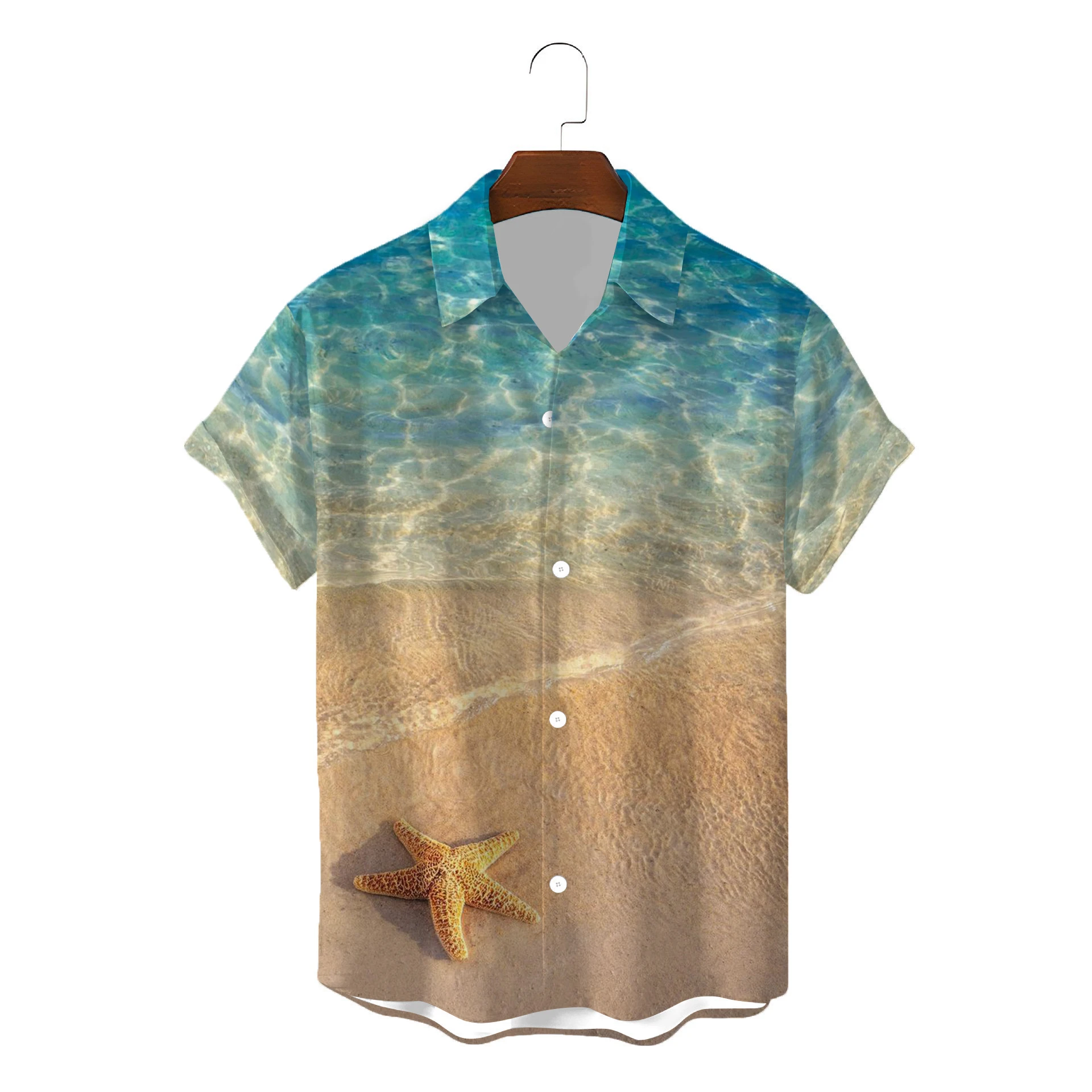 New Summer Fashion Men's shirt Hawaii man shirt cat 3d printing Shirt Europe Retro style Harajuku Casual Short Sleeve