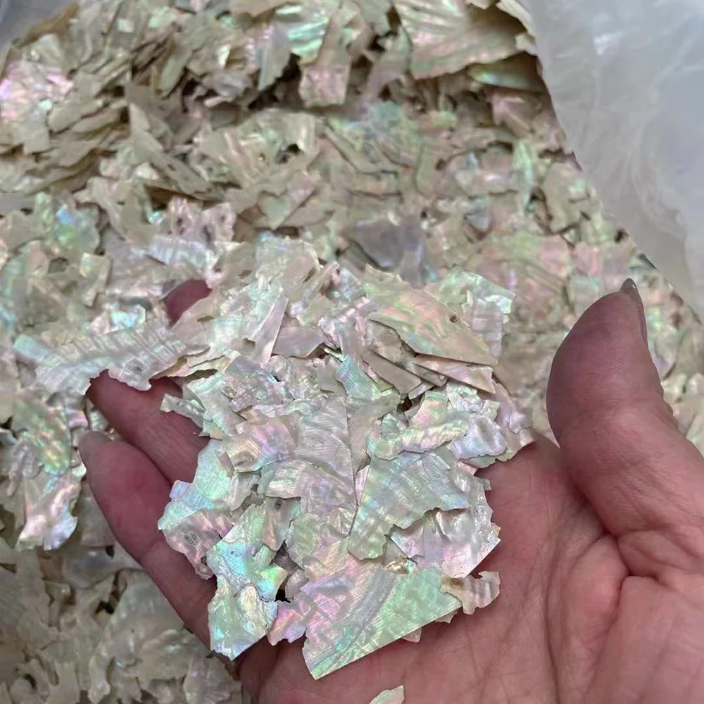 5 جرام/الحقيبة رقائق قذيفة اللؤلؤ أذن البحر قذيفة للأظافر رقائق فنية للأظافر أذن البحر صدف مسمار سحر شريحة غير منتظمة الترتر-