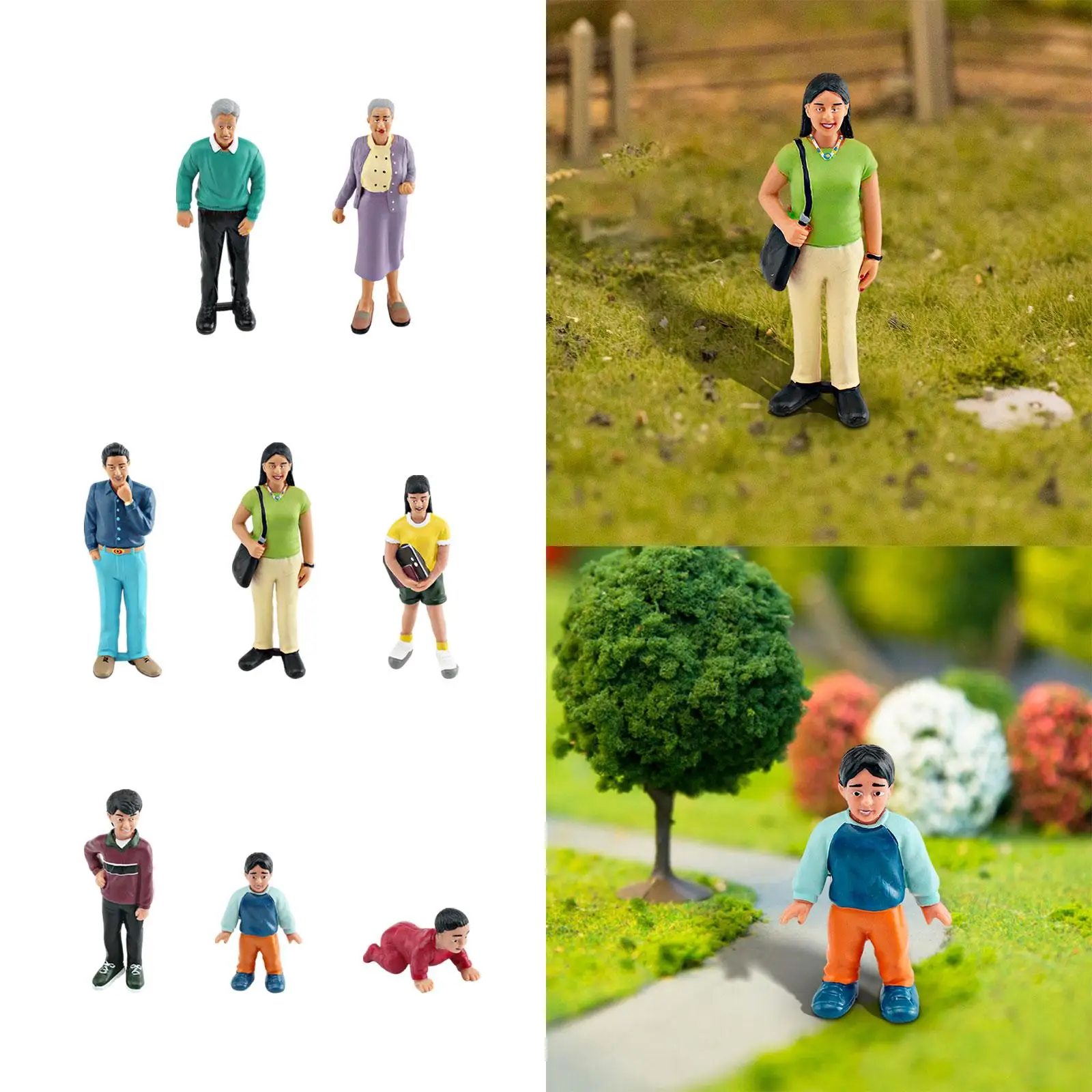 Miniature Figure Collection Fairy Garden Movie Scene Micro Landscape Painted Ornament Character Human Model Diorama Scenery