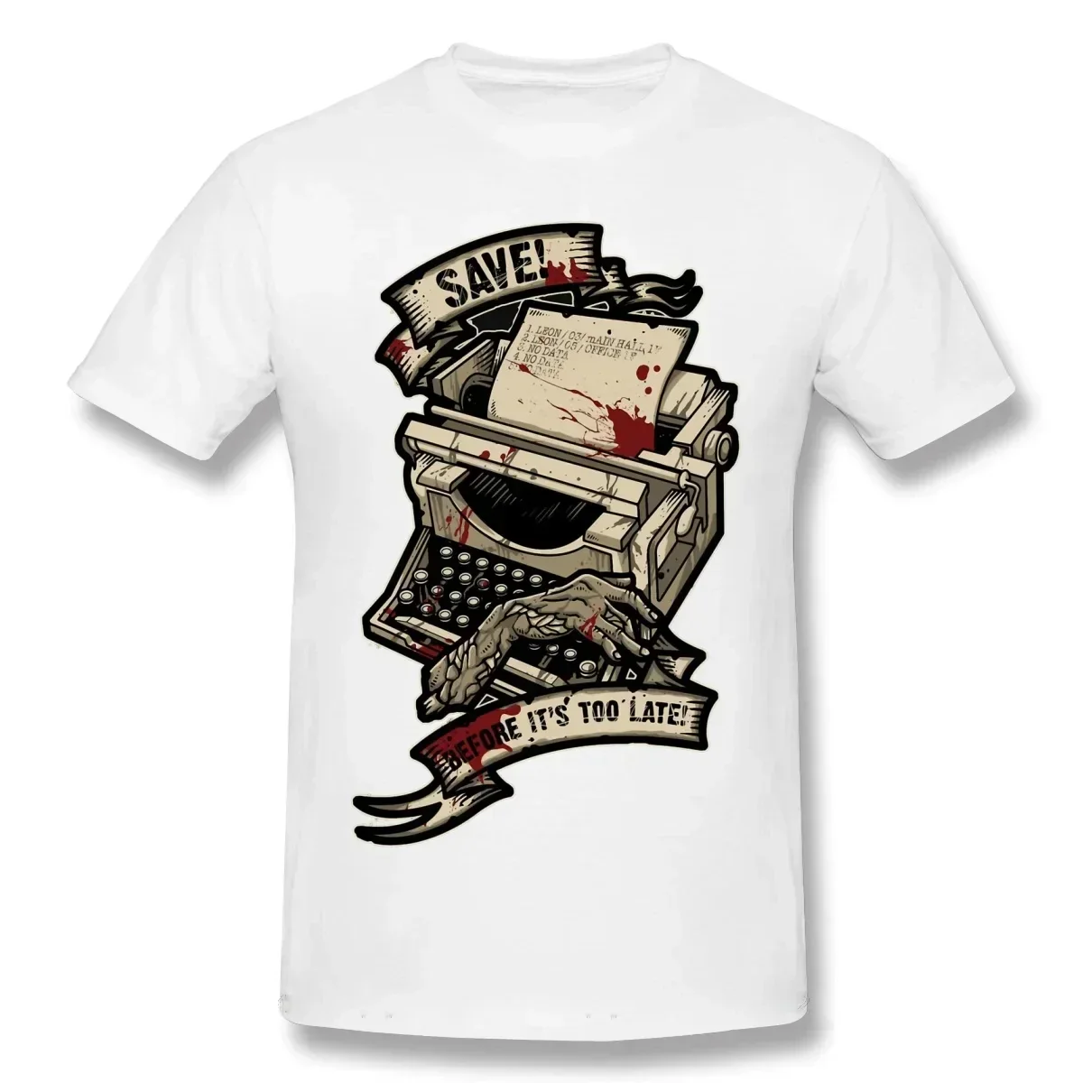 Save Before It's Too Late Men T Shirts Cotton Residented Evil Zombie Game T-Shirt Hipster Oferta Men Casual Tshirt Gift Idea Tee