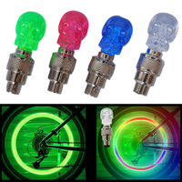 2PCS Bicycle Bike LED Lights Tire Valve Cap Flashlight Auto Car Motorcycle Tire Air Valve Wheel Spokes Light Bike Accessories