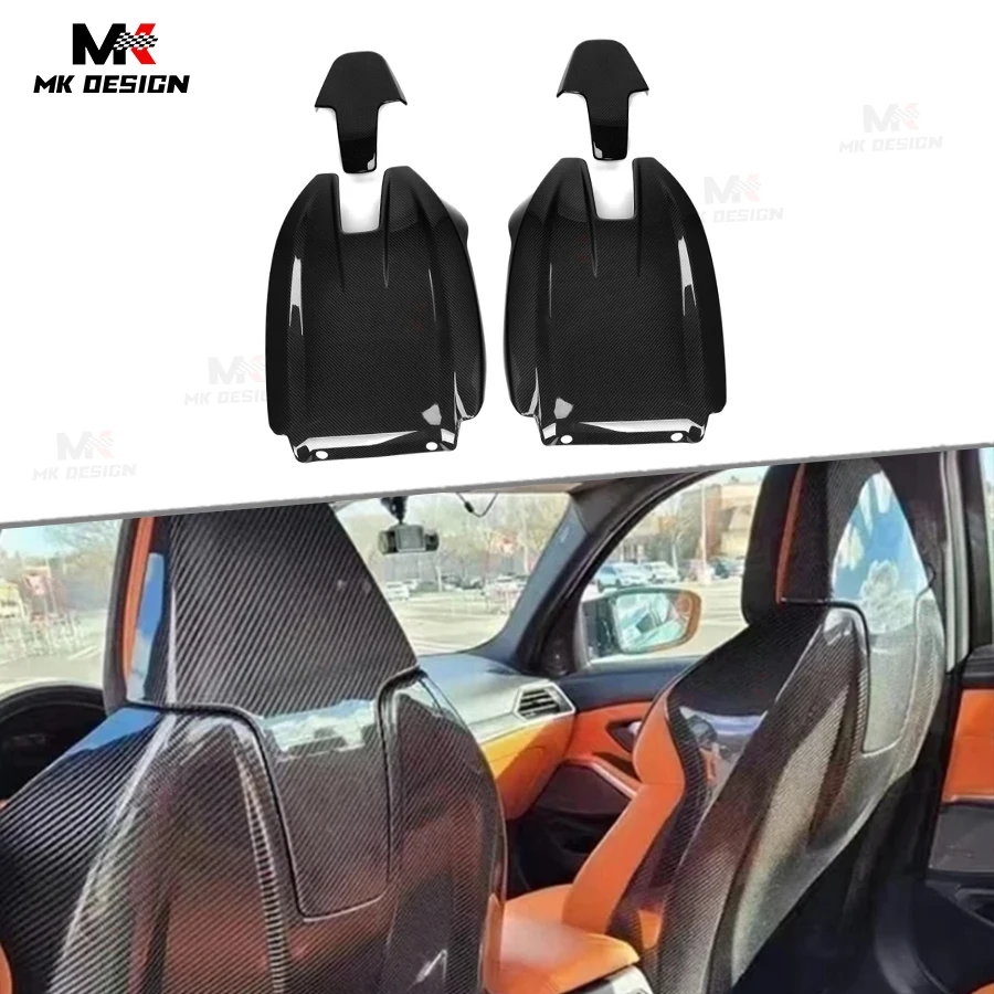 

Dry Carbon Seat Back Headrest Trim Cover Panel for BMW G80 M3 G82 G83 M4 G87 M2 2021-IN Seat Backrest Cover Car Accessories