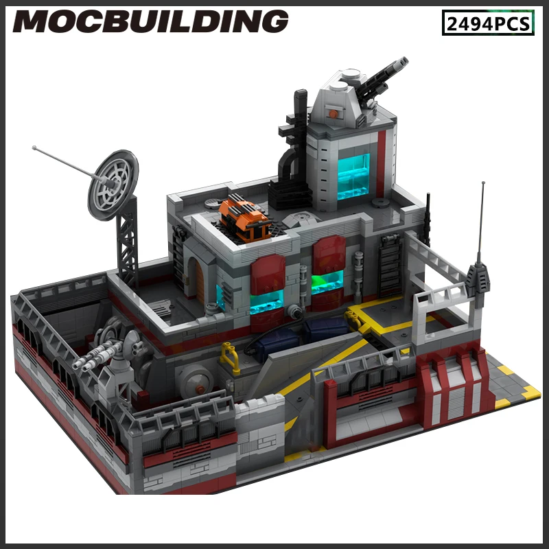 

MOC Building Blocks Space Base Military Fortress Outpost Model DIY Bricks Assemble Toy Christmas Gift Birthday Present