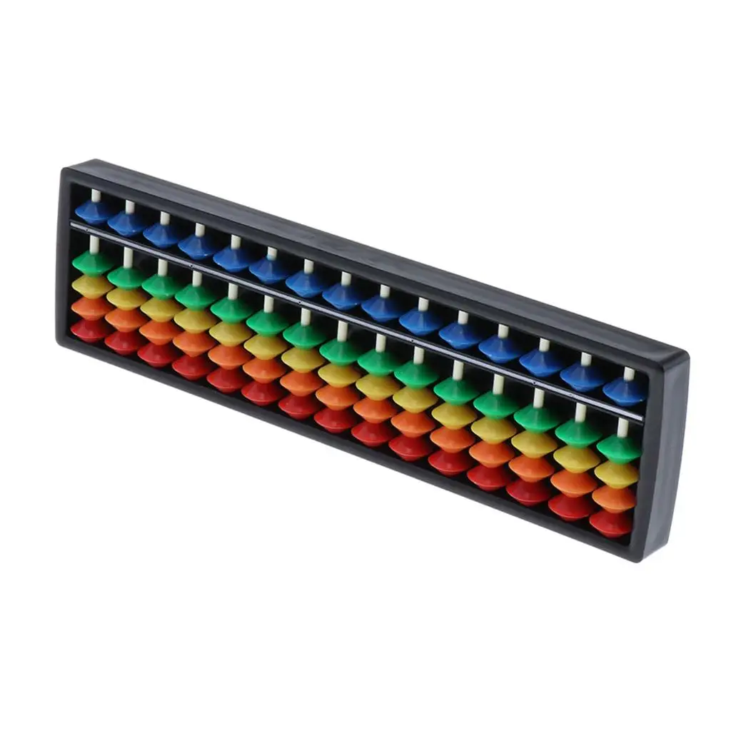 Plastic Chinese Abacus Calculating Tools Counting Frame 15 Digits - 23x6.5x2cm