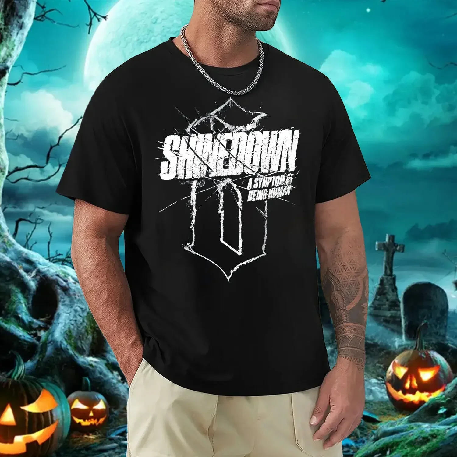 Shinedown Shattered Logo Halloween Horror Nights T-Shirt Gift Full Size S-5XL