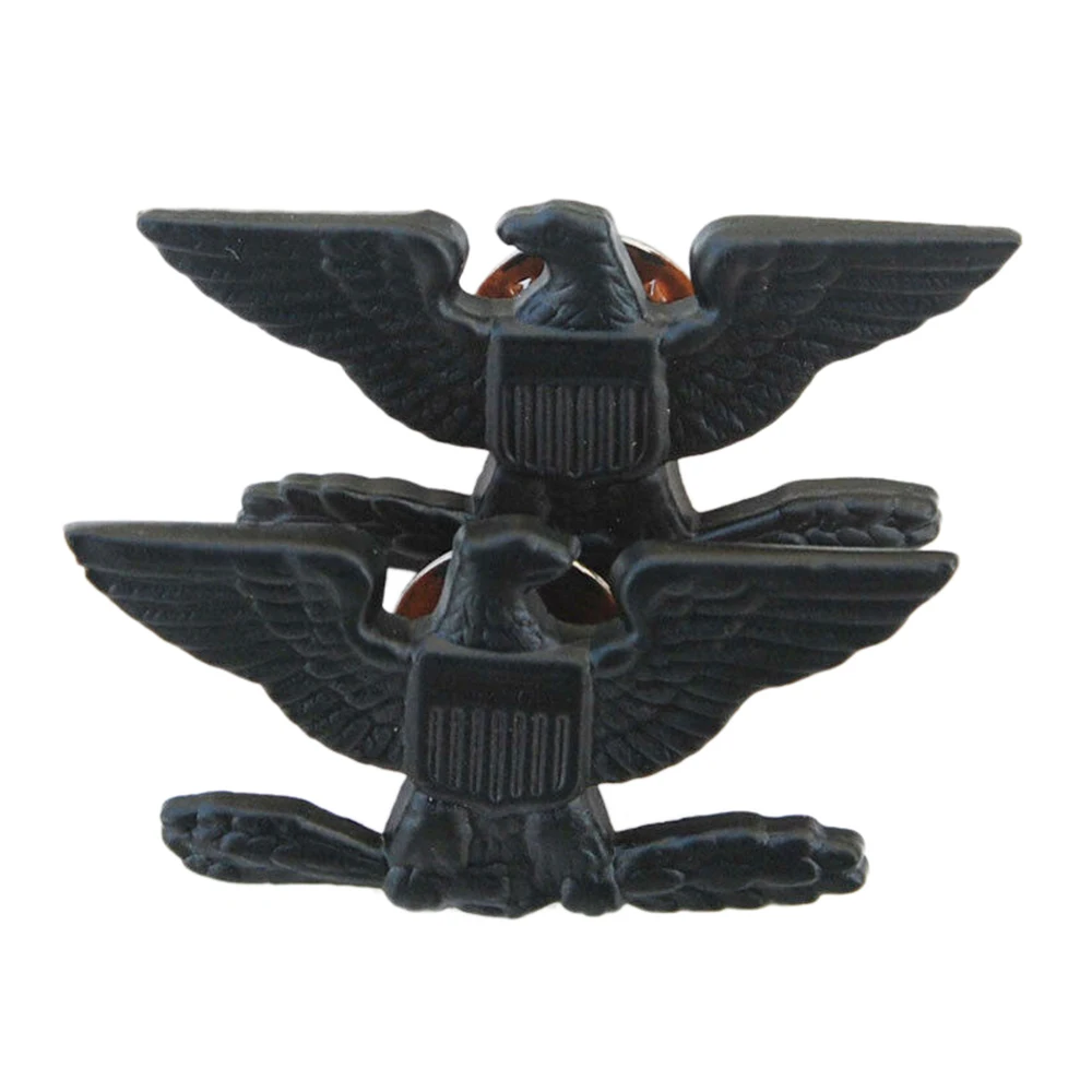 A PAIR WW2 US ARMY COLONEL EAGLE BIRD WAR DEVICE PIN INSIGNIA BADGE