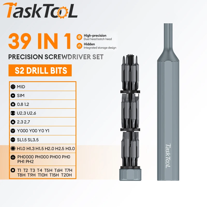 

Набор прецизионных магнитных отверток TASKTOOL, 39 в 1 с набором мини-карманных отверток из 24 предметов, небольшой ремонтный набор для мобильных устройств