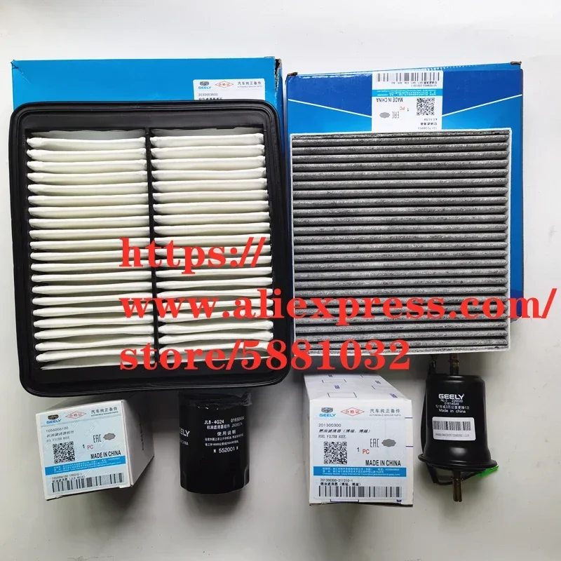 

4pcs/set Filter Set for 15-18 Geely GC9 Emgrand GT 2.4L Air,Oil,Cabin,Fuel Filter