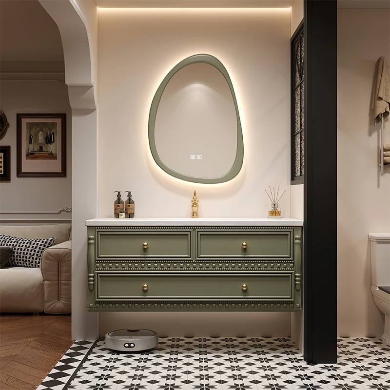 Armadietto da bagno retrò francese Decorazioni salvaspazio Divisioni Armadio Vanity Cucina Display Archivadores Mobili per la casa