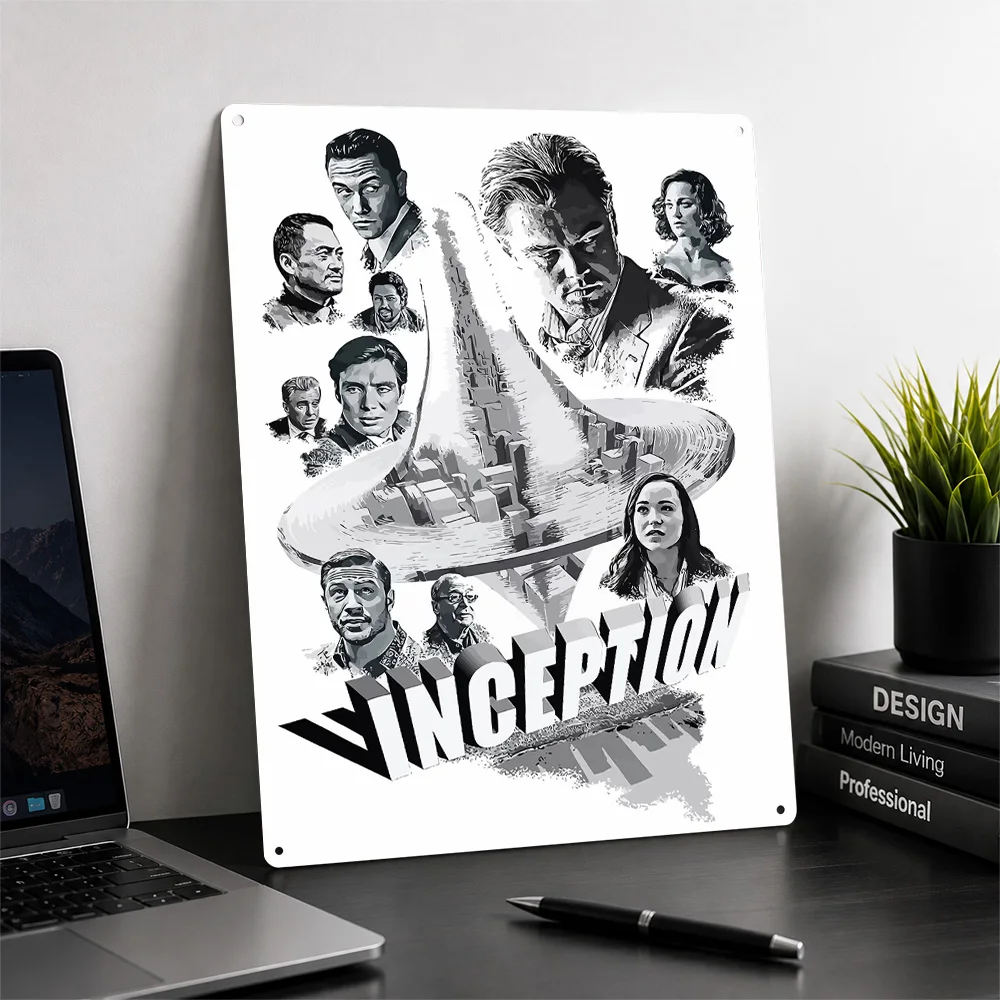 Inception Personalized 3D Textured Metal Poster Wall Art Vintage Tin Signs for Office Decor Room Luxury Decoration Home Items