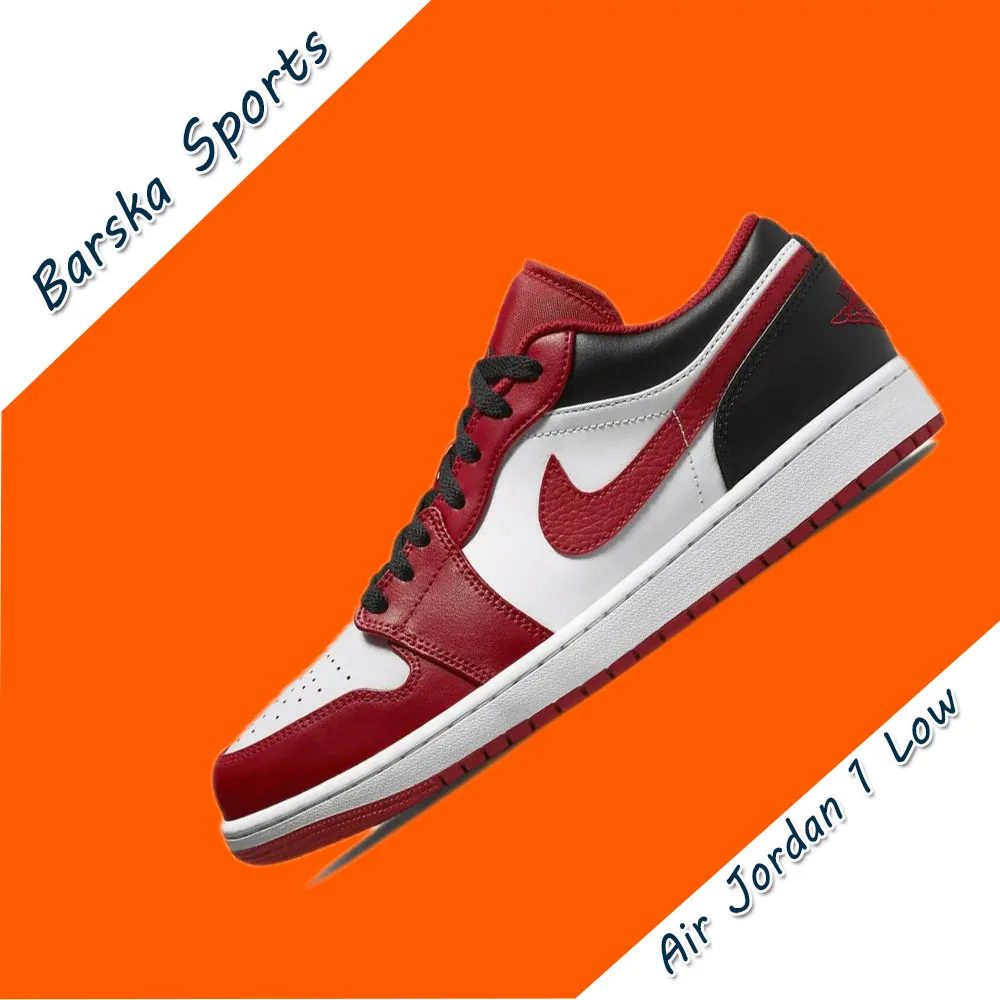 Nike New Air Jordan 1 Low Men's basketball shoes Cushioned comfort casual shoes Trendy Classic Sneakers breathable Red&Black