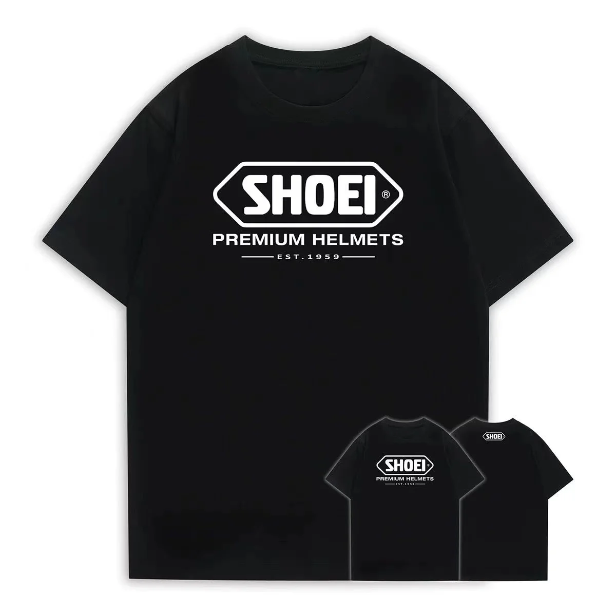 

Japanese style lure motorcycle round neck short sleeve T-shirt, layered wear, social niche high-end 2025 summer men's outer wear
