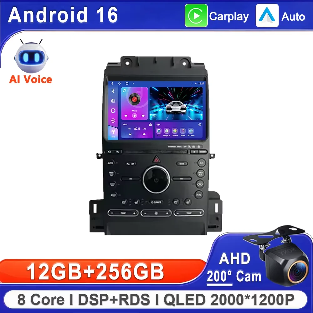 

Android 16 2K Incell экран мультимедиа для Ford Taurus 2011-2016 стерео головное устройство GPS-навигация высокопроизводительный процессор BT android