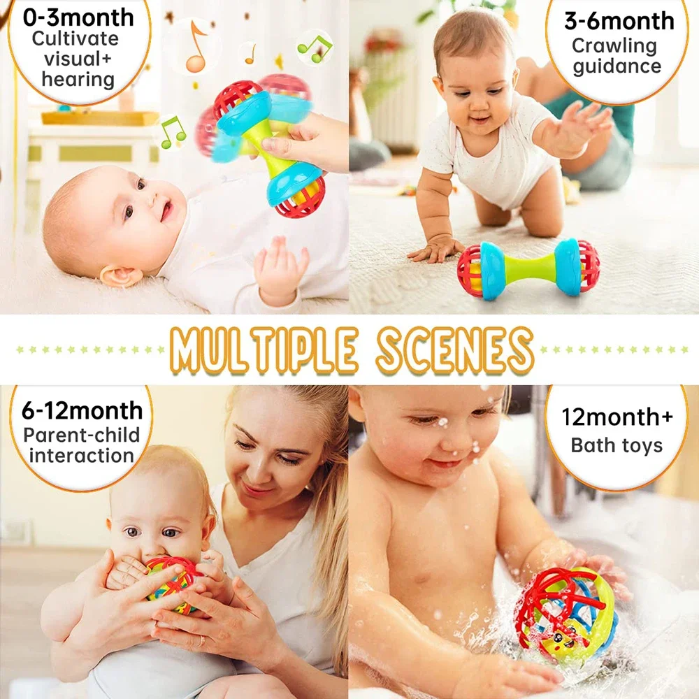 Sensory Baby Toys 0 12 Months Rattle Games for Babies Development Teething Toys Baby Teether Rattle Toys For Children 1 2 Years