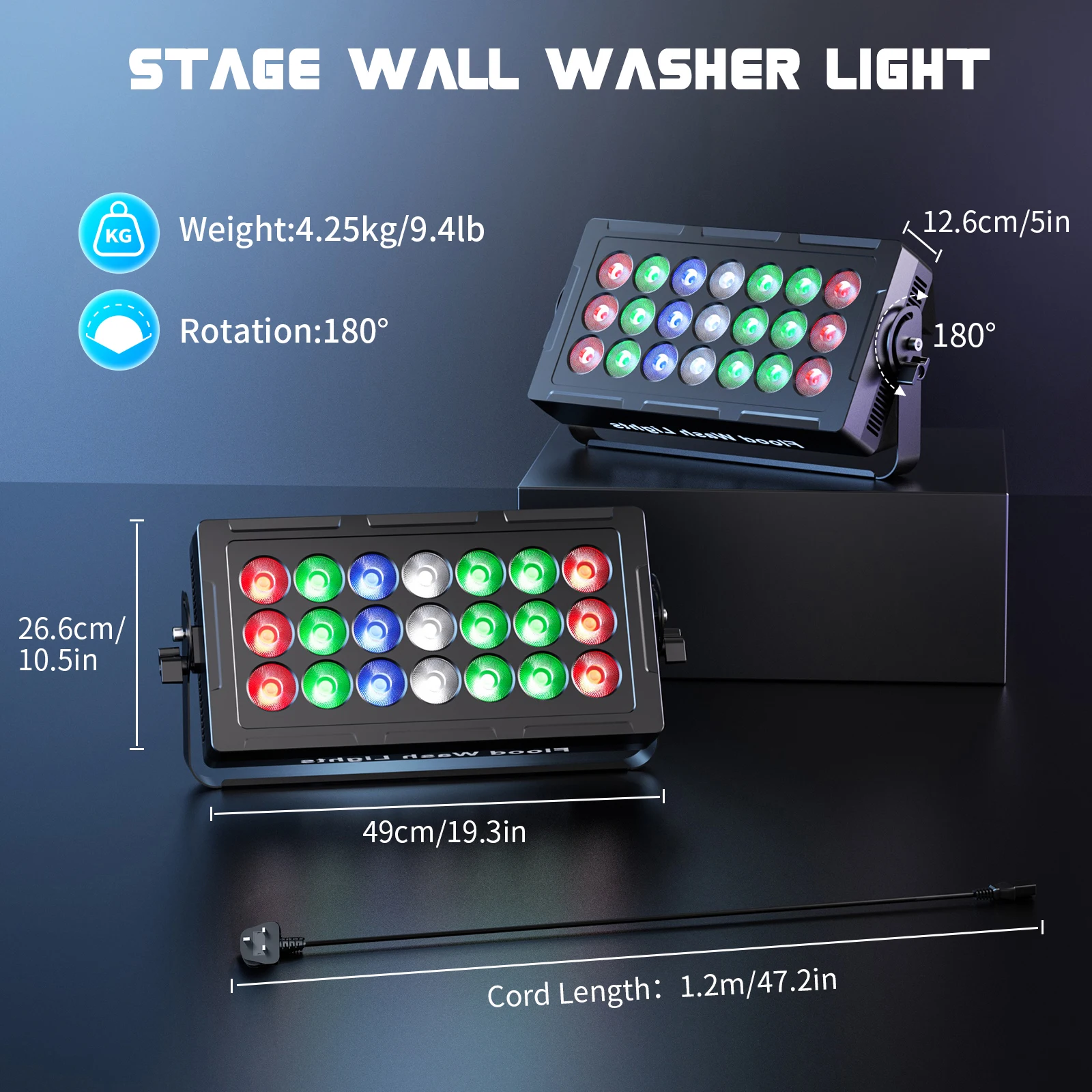 Yiflamefly 2Pcs RGBW LED Strobe Lights and Wash Light DJ Disco Lights Flash Lighting DMX512 Control for Wedding Birthday Party