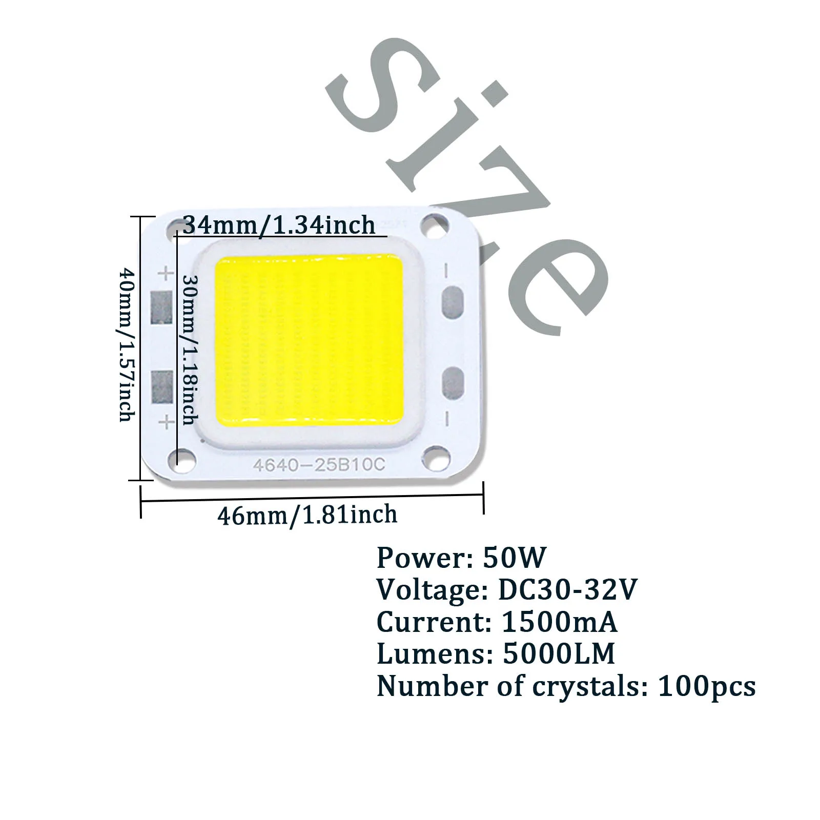 5 szt. Wysokiej mocy 1500mA DC30-32V chipy COB LED 50W lekkie koraliki SMD DIY do ciepłego białego reflektora LED światło punktowe przenośna LED