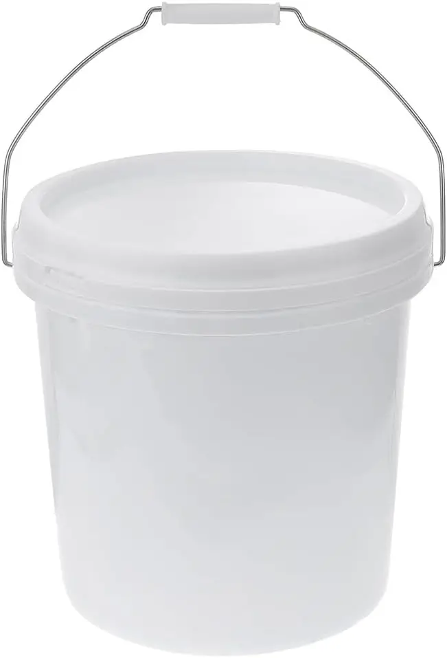 

1.5 Gallon White Plastic Sealing Bucket with Lid and Handle Large Capacity Household Storage Barrel for Food Grade Safe M