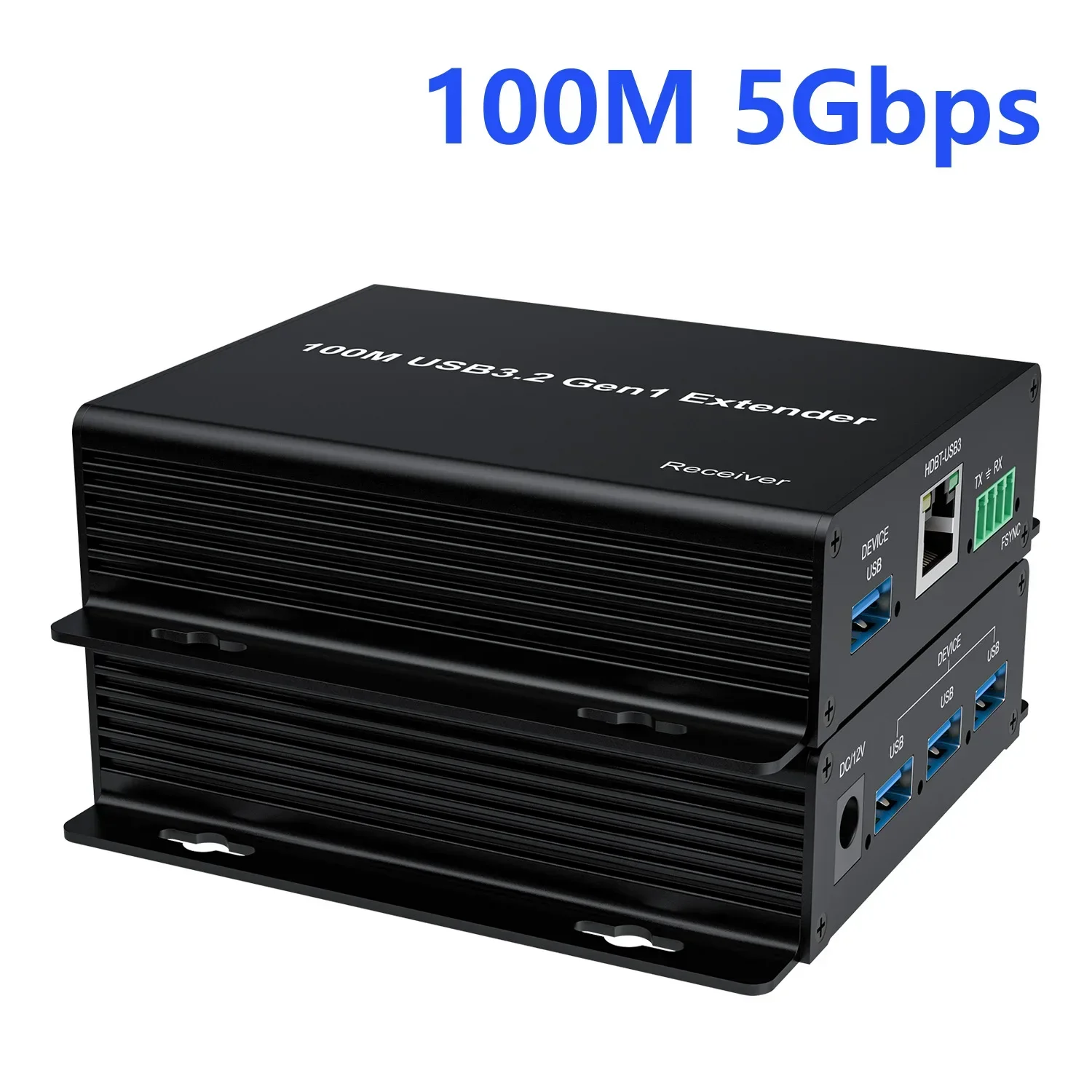 

Удлинитель Usb 3.2 Gen1 через кабель Rj45 Cat6a, 100 м, 4 порта, удлинитель Superspeed Usb 3.0, 5 Гбит/с, поддержка передачи данных, веб-камера, принтер