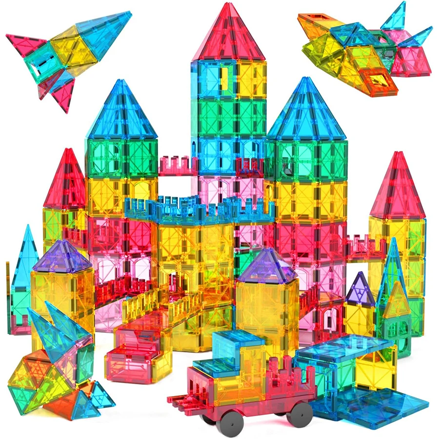 

Магнитная плитка, магнитные 3D строительные блоки, набор развивающих строительных игрушек для 3+ с сильными магнитами, развивающие игрушки