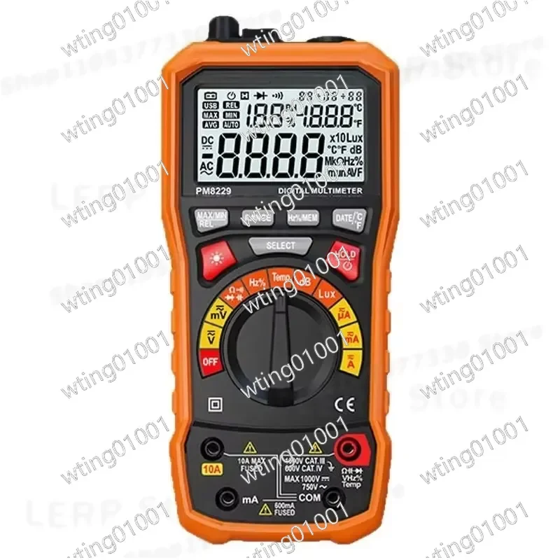 for PM8229 4 in 1 Digital Multimeter with Temp Humidity Noise Light Meter Professional Testing Tool Accurate Measurement