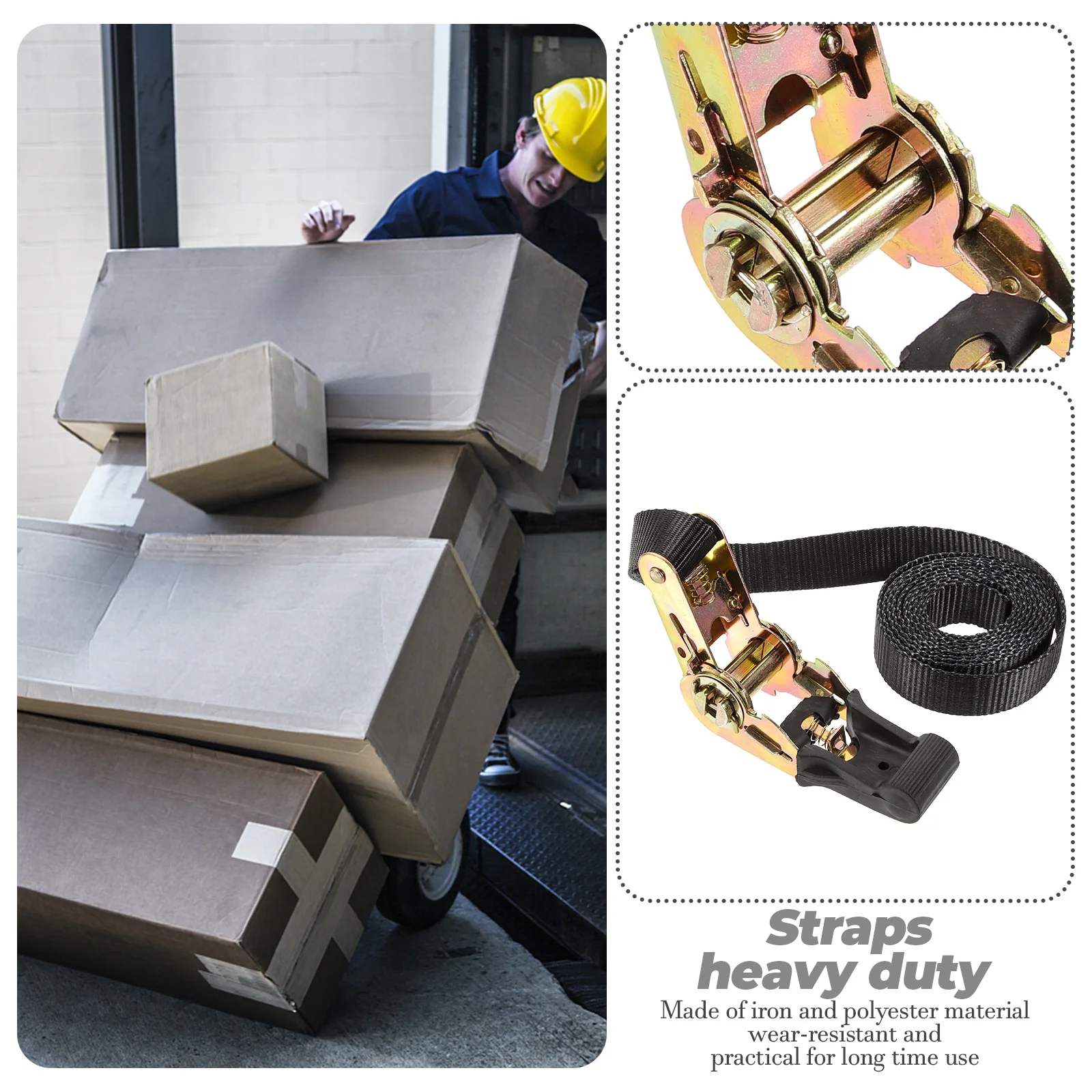 

Car Strap Ratchet Tie Down 25mmx2m Heavy Duty Polyester Cargo Lashing Straps Moving Truck Outdoor Retractable Hooks Rope Car Tie