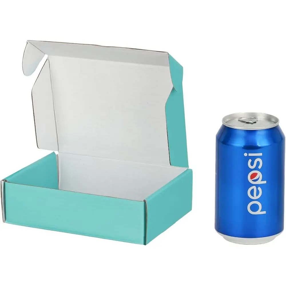 Pacote com 100 Caixas de Papelão Pequenas Teal de 7x5x2 Polegadas para Envio e Embalagem