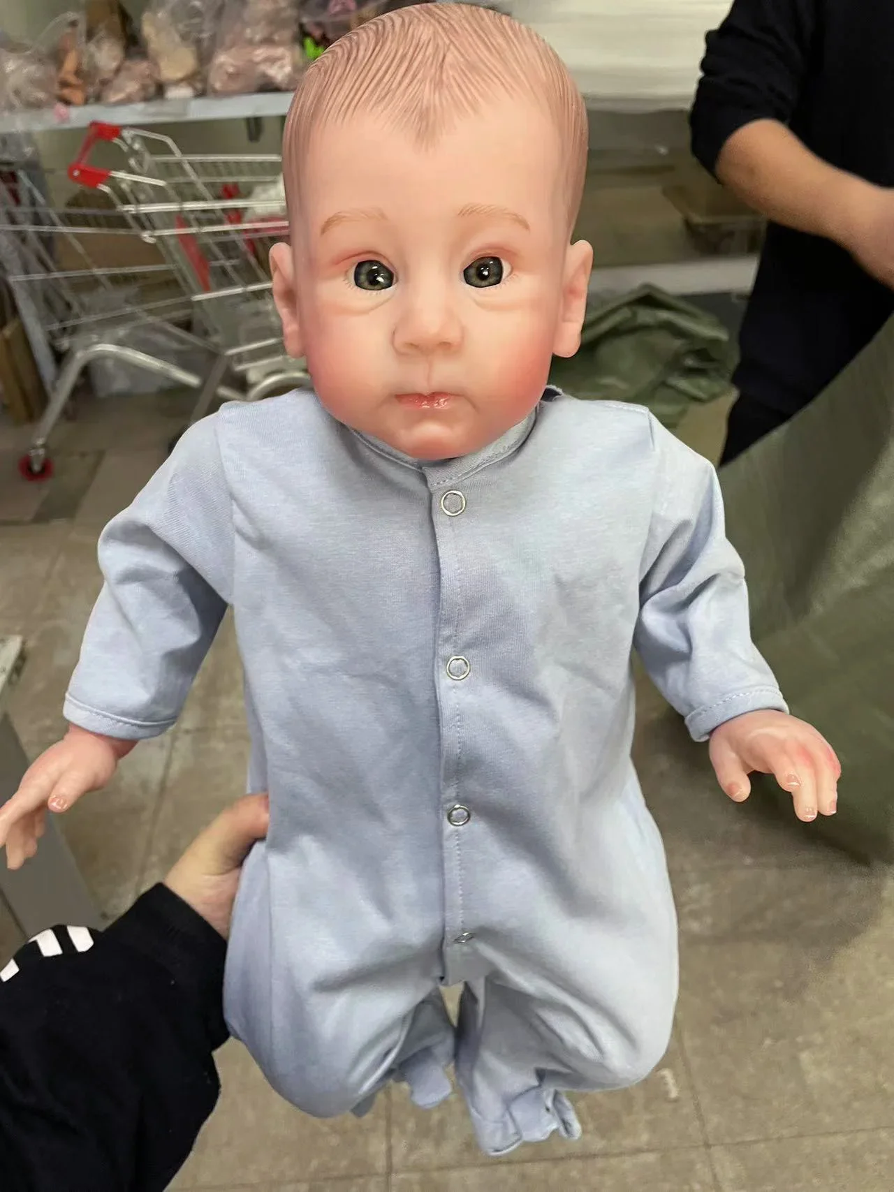 

24inch Huxley Finished Already Painted Handmade Doll Reborn Baby Boy Soft Cloth Cuddly Body 3D Skin Painted Hair