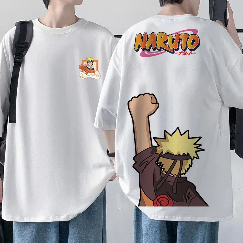 

2025 Naruto Sasuke Teacher Kakashi Animated Personalized Print Heavy Loose Oversized Cotton Cartoon Men And Women's T-shirt