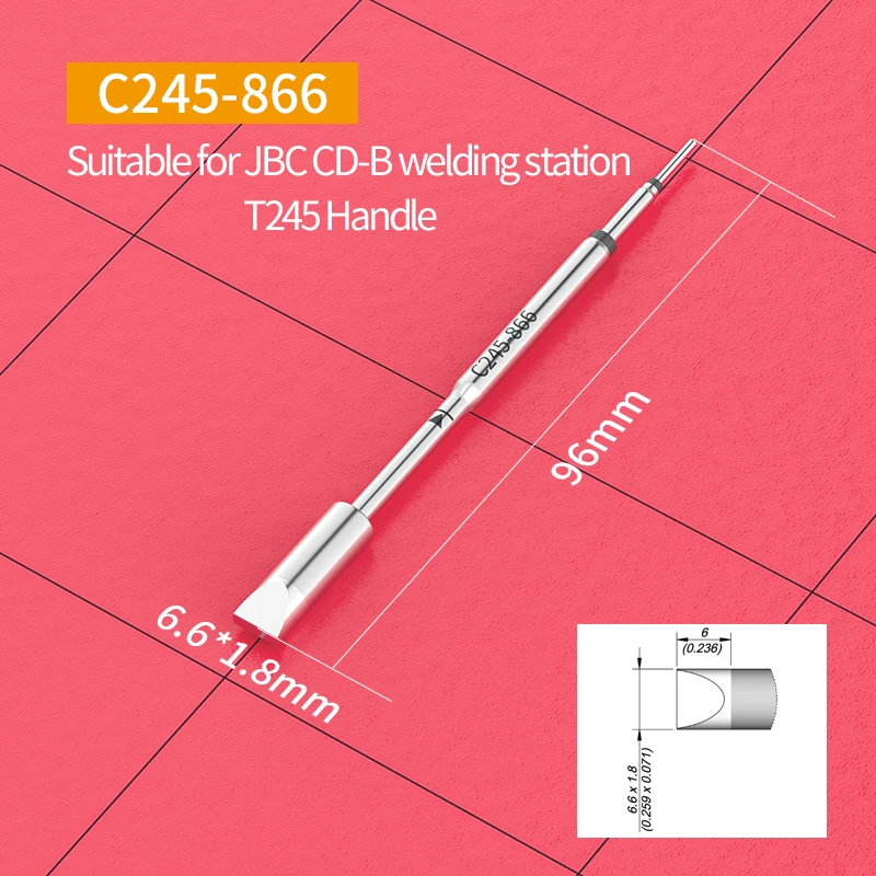 NONE OEM C245 Lötkolbenspitzen C 245906 /907/908/966/911/944/866/808/811/844 Lötspitze vom Meißeltyp, kompatibler JBC T245-Griff 9