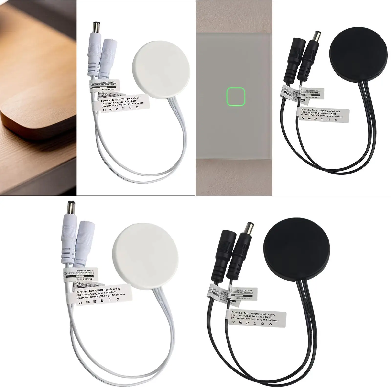 

Concealed LED touch dimmer switch, practical for cabinets, wooden boards,