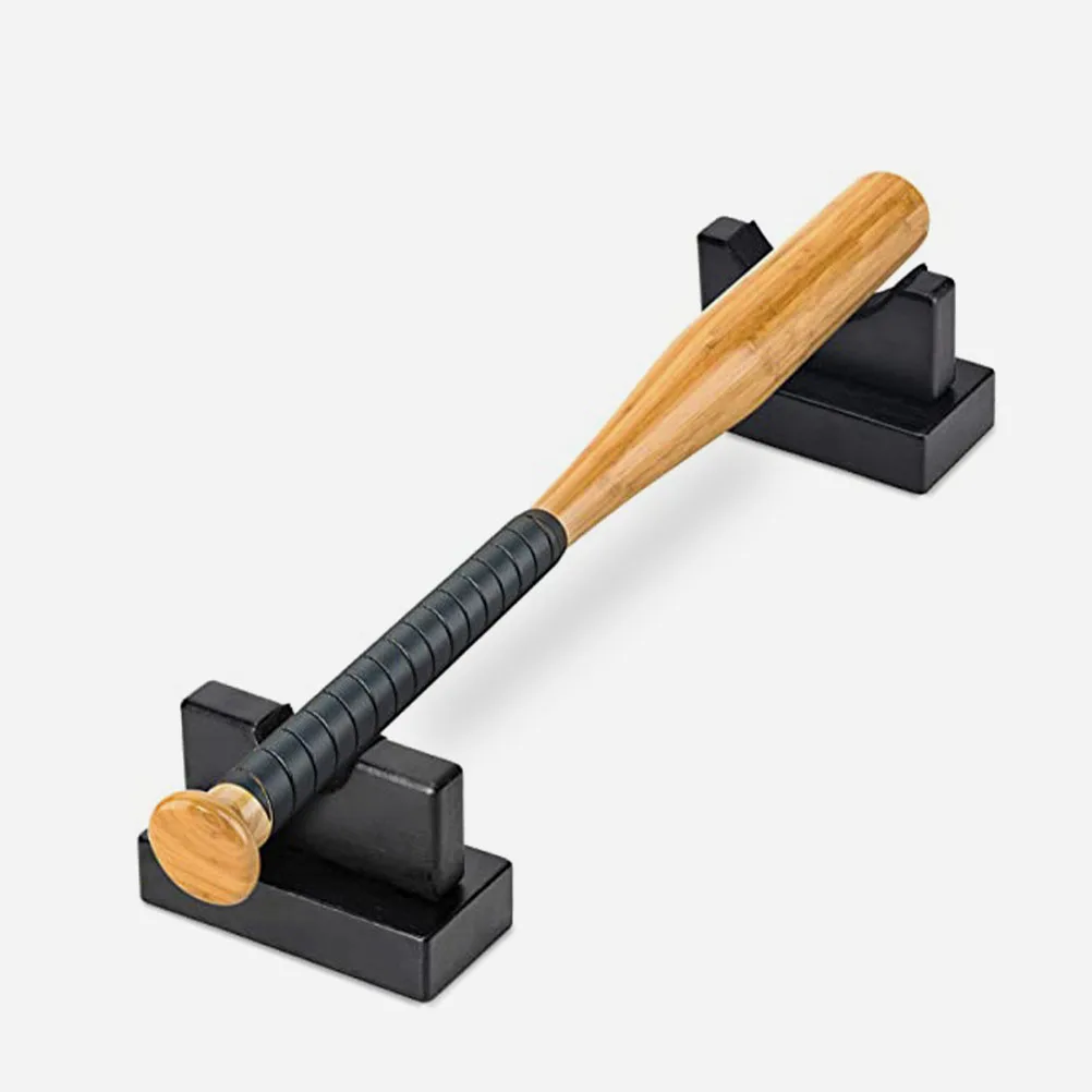 

2pcs Baseball Rack Wooden Holder Black Hockey Stick Storage Display Organizer Indoor Team Ice Hockey Bat Stand Sports