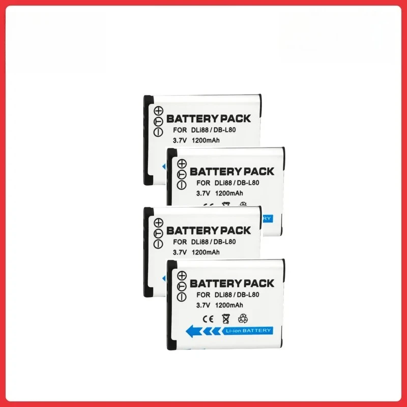 

DB-L80 D-LI88 Battery For Sanyo VPC-CG10 DMX-CG11 VPC-CG100 VPC-CG102 For Pentax P70 H90 W90 WS80 P80
