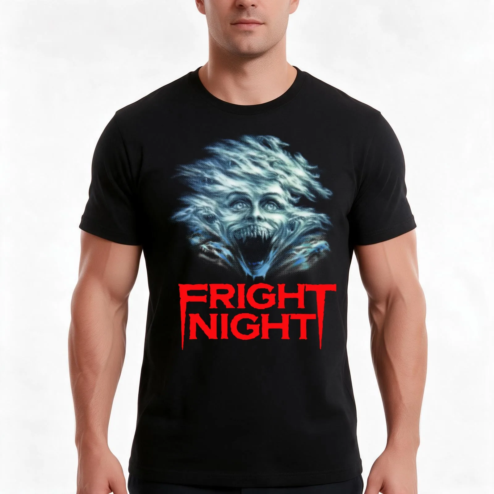 Fright Night T-Shirt Summer Casual Cotton Tee Oversized Streetwear Tops Vintage Graphic Print Loose Fit Short Sleeve