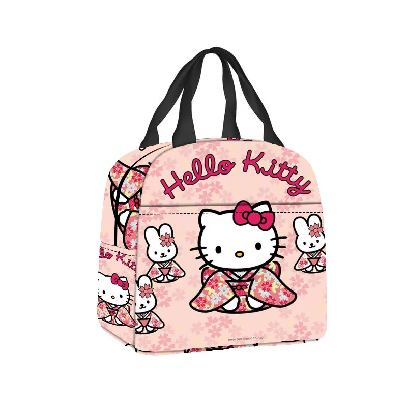 Anime Sanrio Hello Kitty Y2K Lunch Bag Cute Cartoon Student Thermal Bento Bag Adorable Portable Food Container Pouch