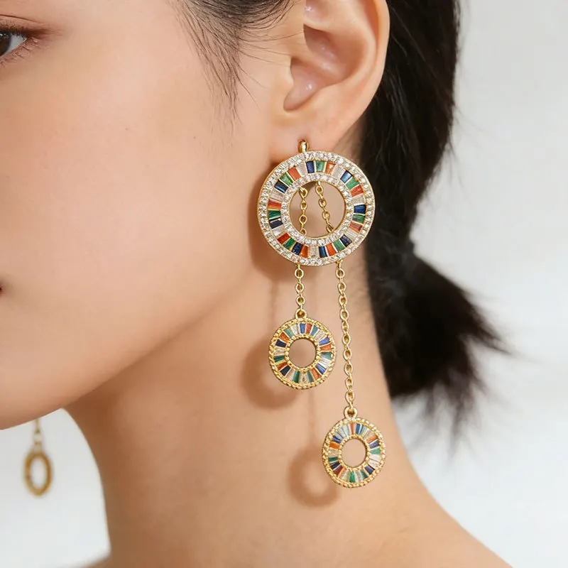 

New French Dubai Fashion 24K Gold Plated Earrings Exquisite Engagement Party Jewelry for Lovers