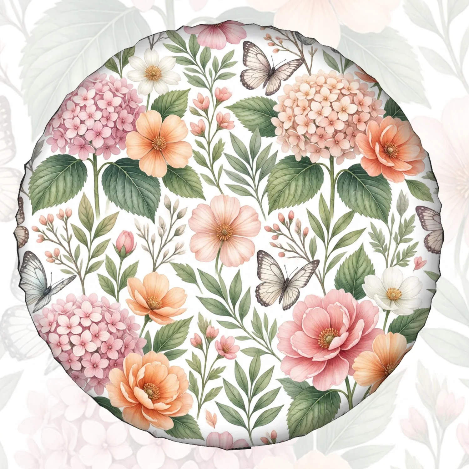 1pc Spare Tire Cover Botanical Floral And Butterfly Pattern (1) Weatherproof Dustproof Wheel Protectors Universal Wheel Covers F